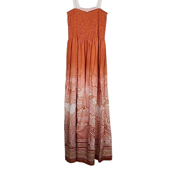 Free People Megs Smocked Brocade Damask Maxi Dress - Picture 1 of 6